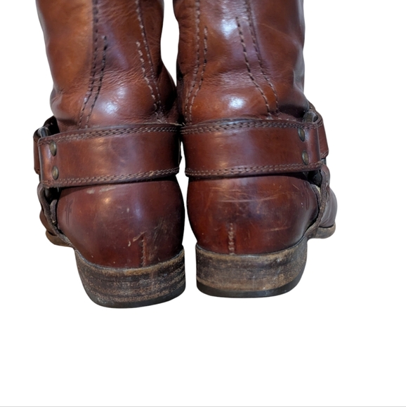 Frye Melissa Harness Inside Zip Burnt Red Boots Size 6.5 Equestrian Old Money - Picture 4 of 12